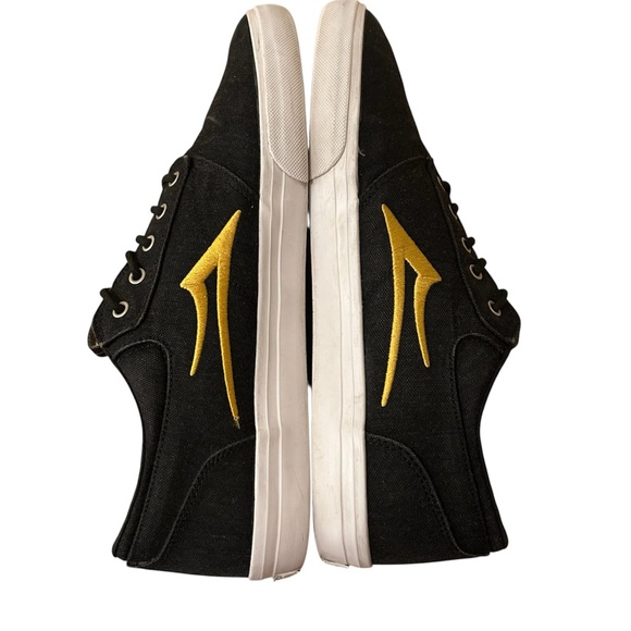 Lakai Limited Griffin Men’s Skate Shoes Black Canvas Gold Stitching Logo Size 13 main image 4